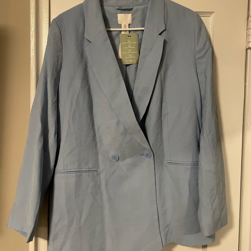 NWT H&M Sky Blue Double-Breasted Blazer